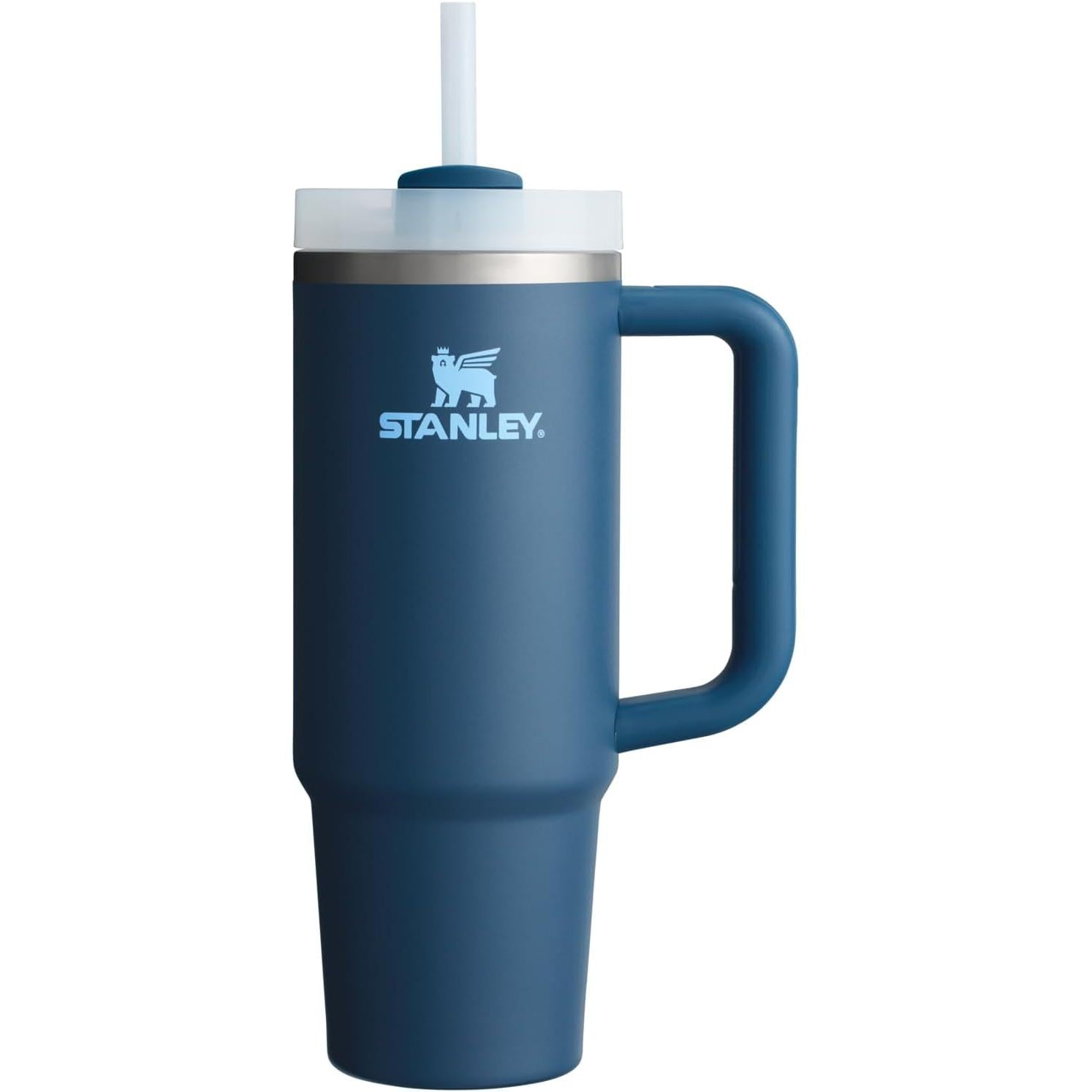 Quencher H2.0 Tumbler with Handle and Straw 30 Oz | Flowstate 3-Position Lid | Cup Holder Compatible for Travel | Insulated Stainless Steel Cup | Bpa-Free | Exclusive Blue Cactus